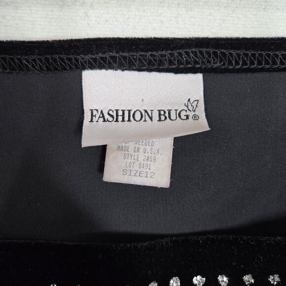 VTG 90s Velvet Crop Top Sz 12 Black Rhinestone Straps Evening Formal Whimsigoth - Picture 7 of 11